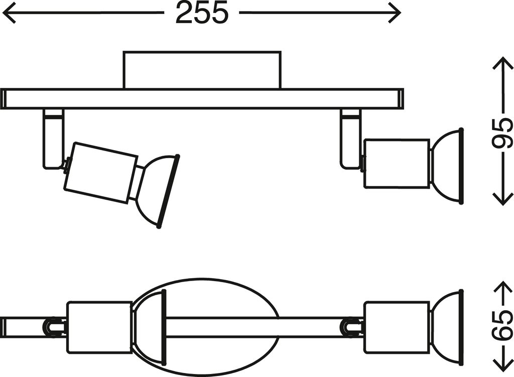 Briloner Simple Deckenstrahler, schwenkbar, warmweißes Licht, Weiß