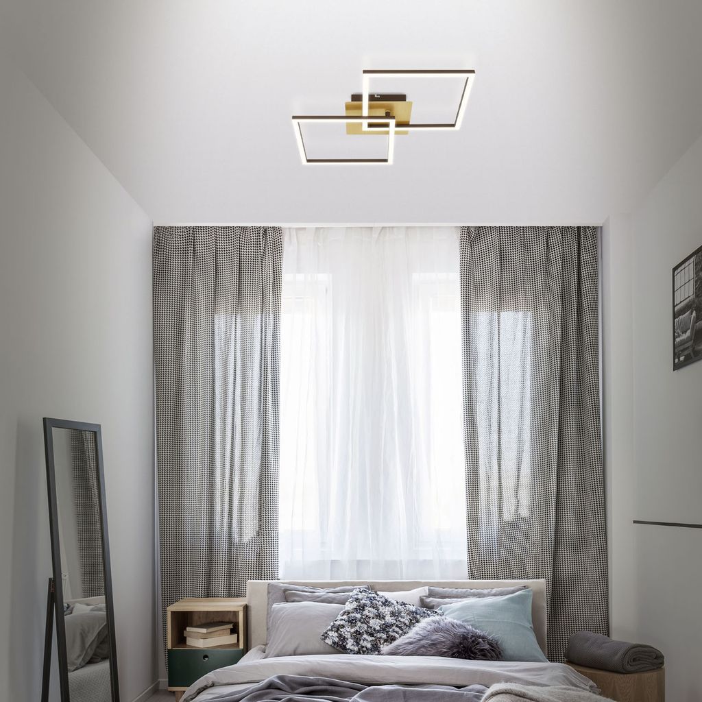 LED Deckenleuchte, 62 cm, LED-Platine, 11 W, 1200 lm, gold-braun