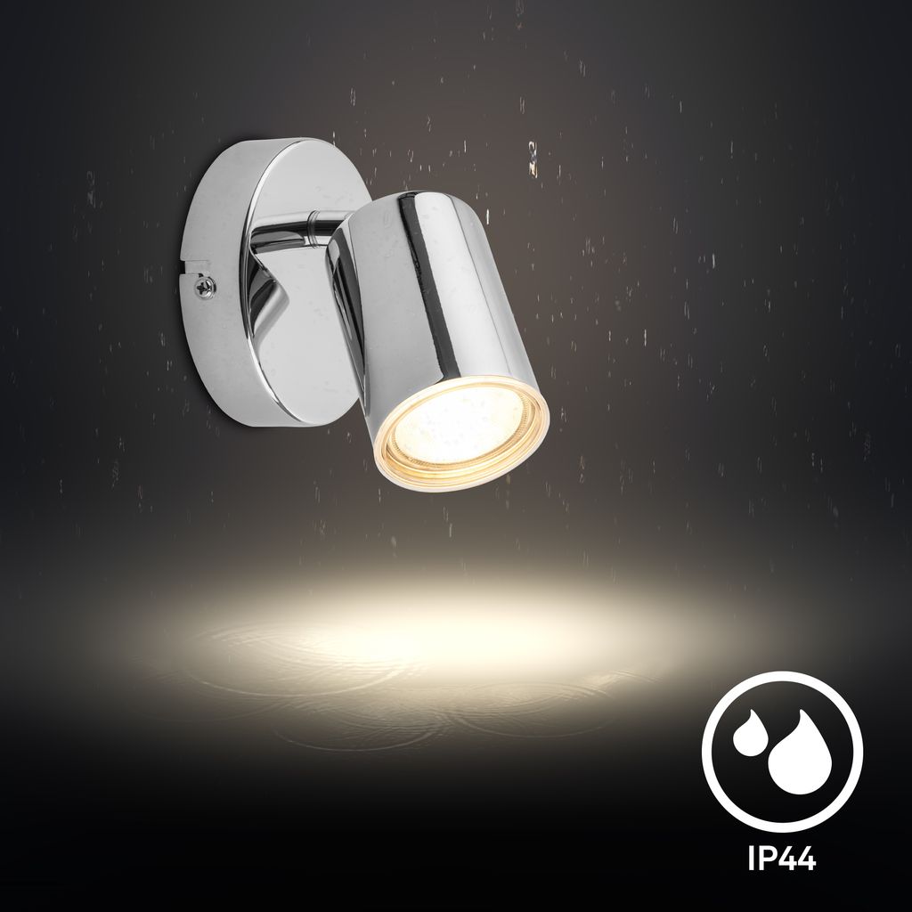 Nerida Wandlampe - GU10 Fassung, max. 9W, Schwenkbar, IP44, Chrom