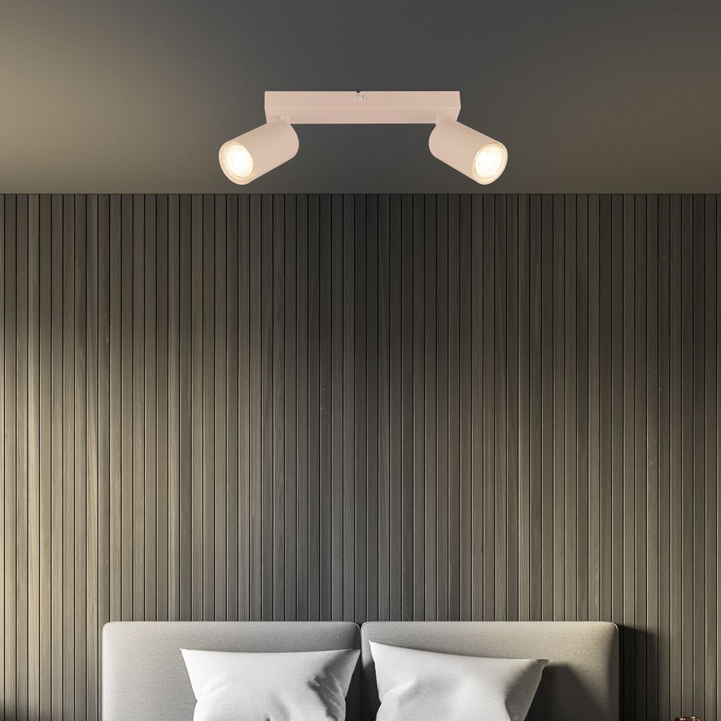 Tib Deckenstrahler, Schwenkbar, On/Off via Wandschalter, 2-flammig, Beige