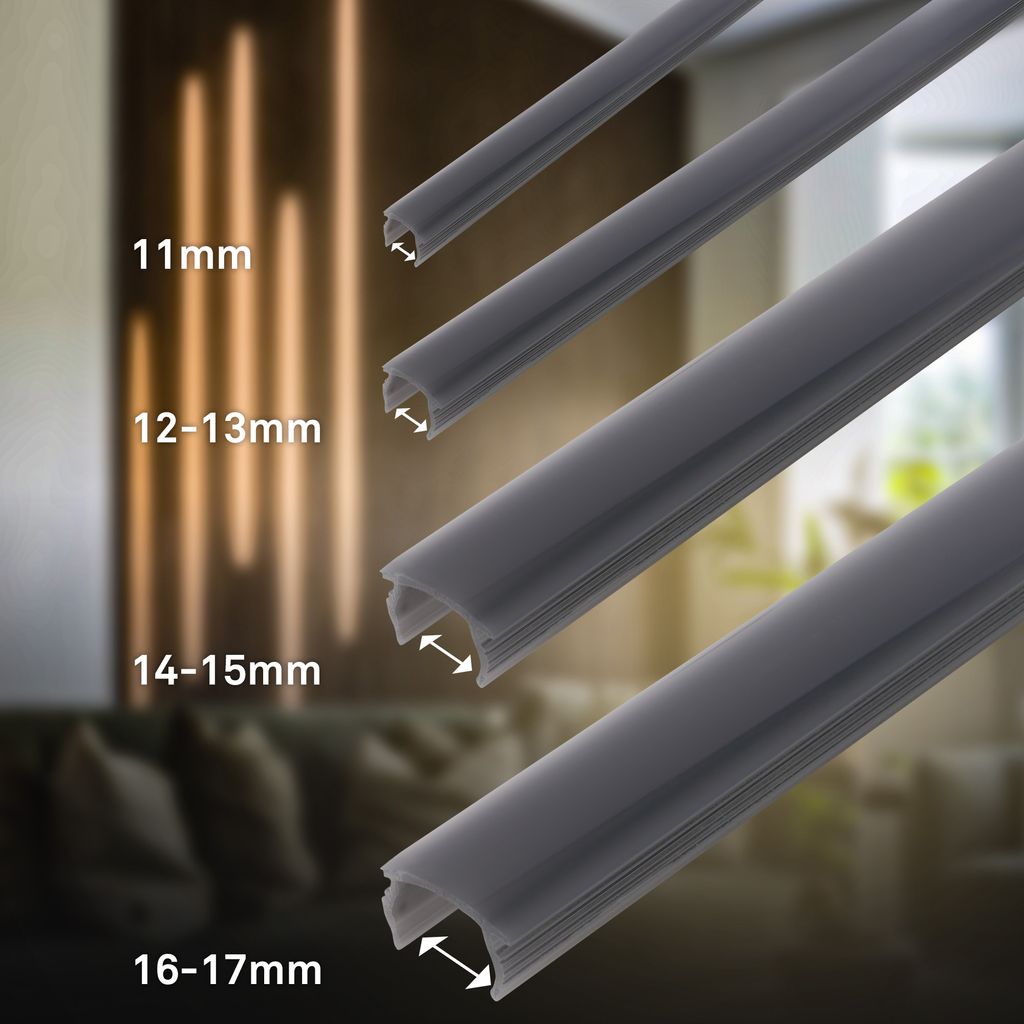 Pimp your Panel Diffusor 11mm Spaltbreite - für Wandpaneele, Klemmbar, Kürzbar, dunkle Rauchoptik