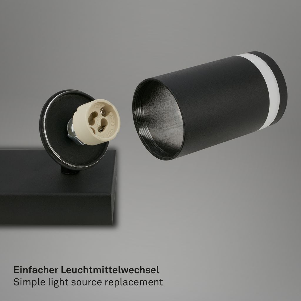 Briloner Rub Plafonnier, Pivotant, Application acrylique, Noir