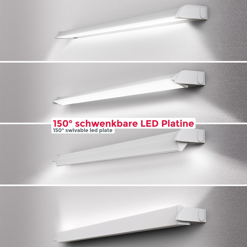 LED Unterbauleuchte - 8,5W, 1000lm, LED, Schalter, Stecker, neutralweiß, weiß