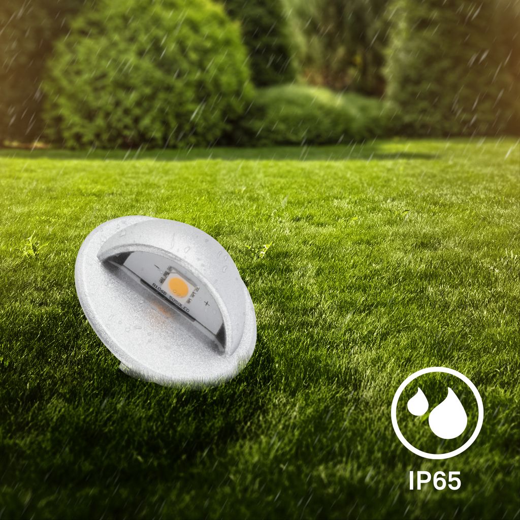 CONNECT TO SHINE Erweiterungsset Teak mit 3er Set LED Bodeneinbaustrahler, IP65