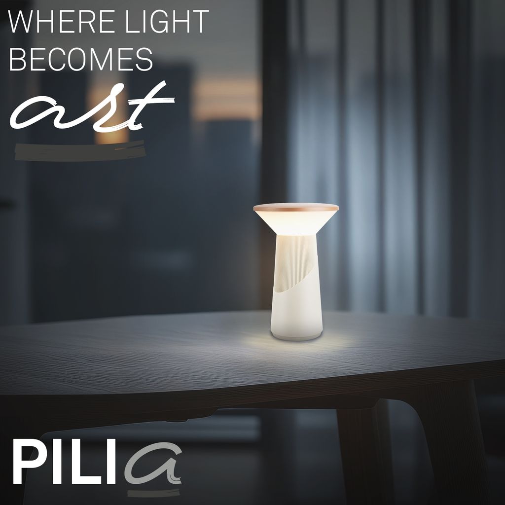 Pilia Tischlampe - 2,6W, 200lm, LED, Kabellos, Dimmbar, Touch, Coffee