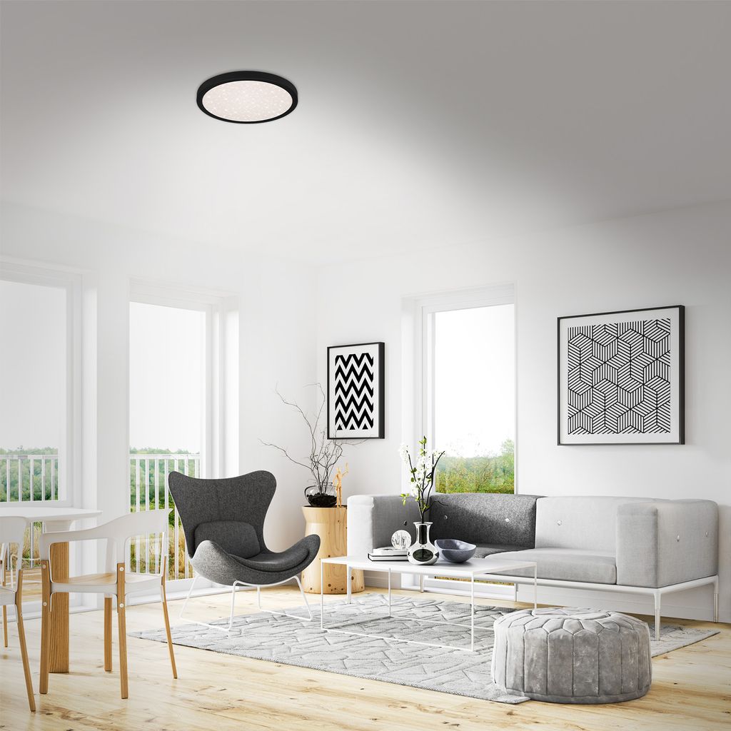 LED Deckenleuchte Sternenhimmel 24W schwarz Metall-Kunststoff Briloner 2