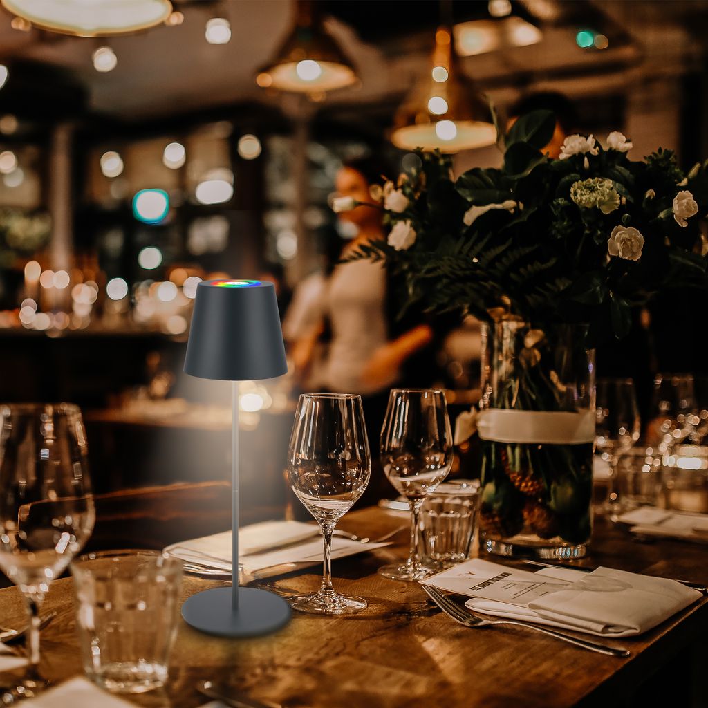 LED Tischlampe kabellos Tischleuchte Smart Appsteuerung Aussen/Innen Dimmbar 11