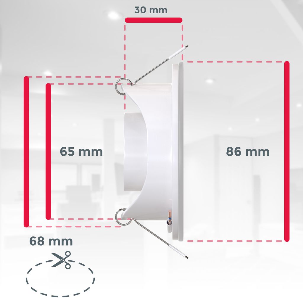 5er Set LED Bad Einbaustrahler - flach, 230V, 5x 3W, IP65, neutralweiß, 86 mm, weiß
