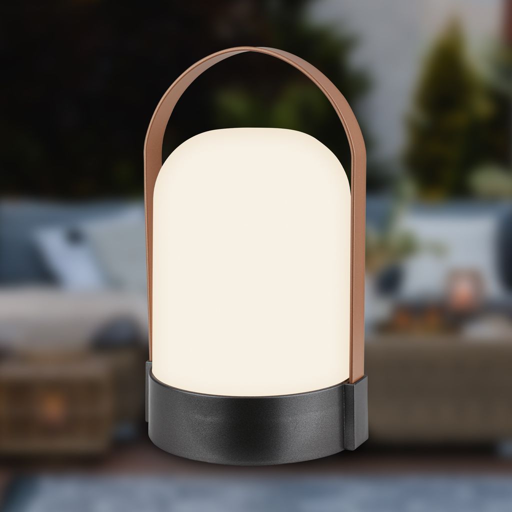 Asa Big Tischlampe - 1W, 90lm, Kabellos, LED, Dimmbar, Warmweiß, Anthrazit