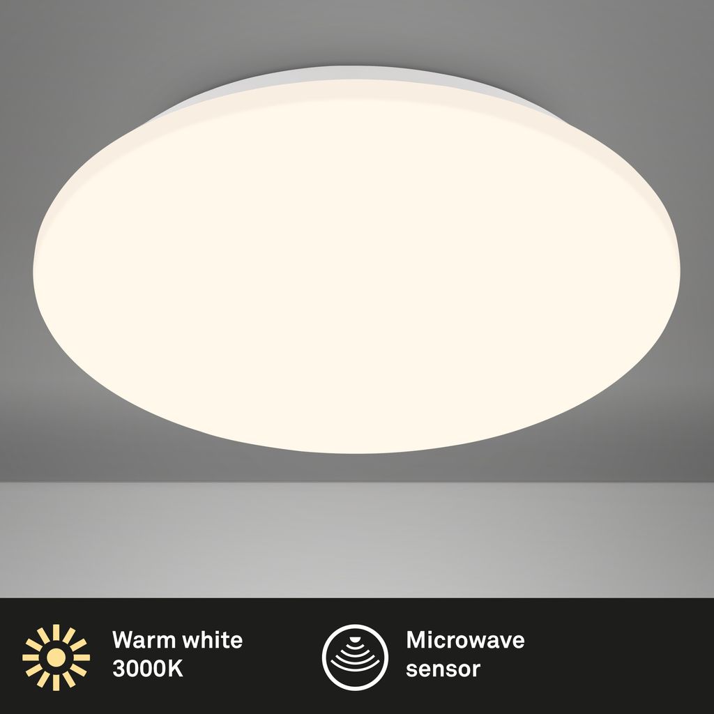 Sensor LED Deckenleuchte, 35 cm, 18W, 1880lm, weiß