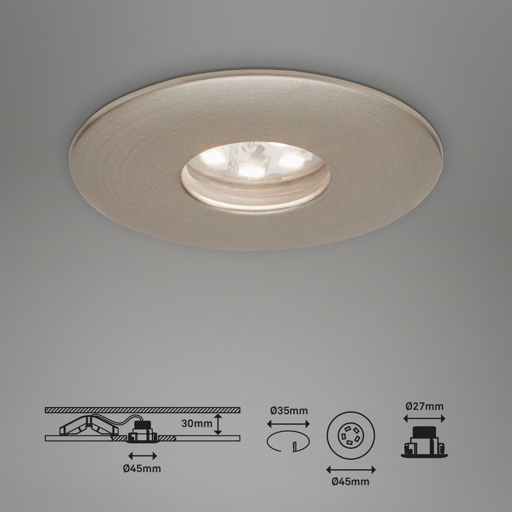 LED Inbouwarmatuur Ø 4,5 cm 3x1,8W 150lm mat-nikkel