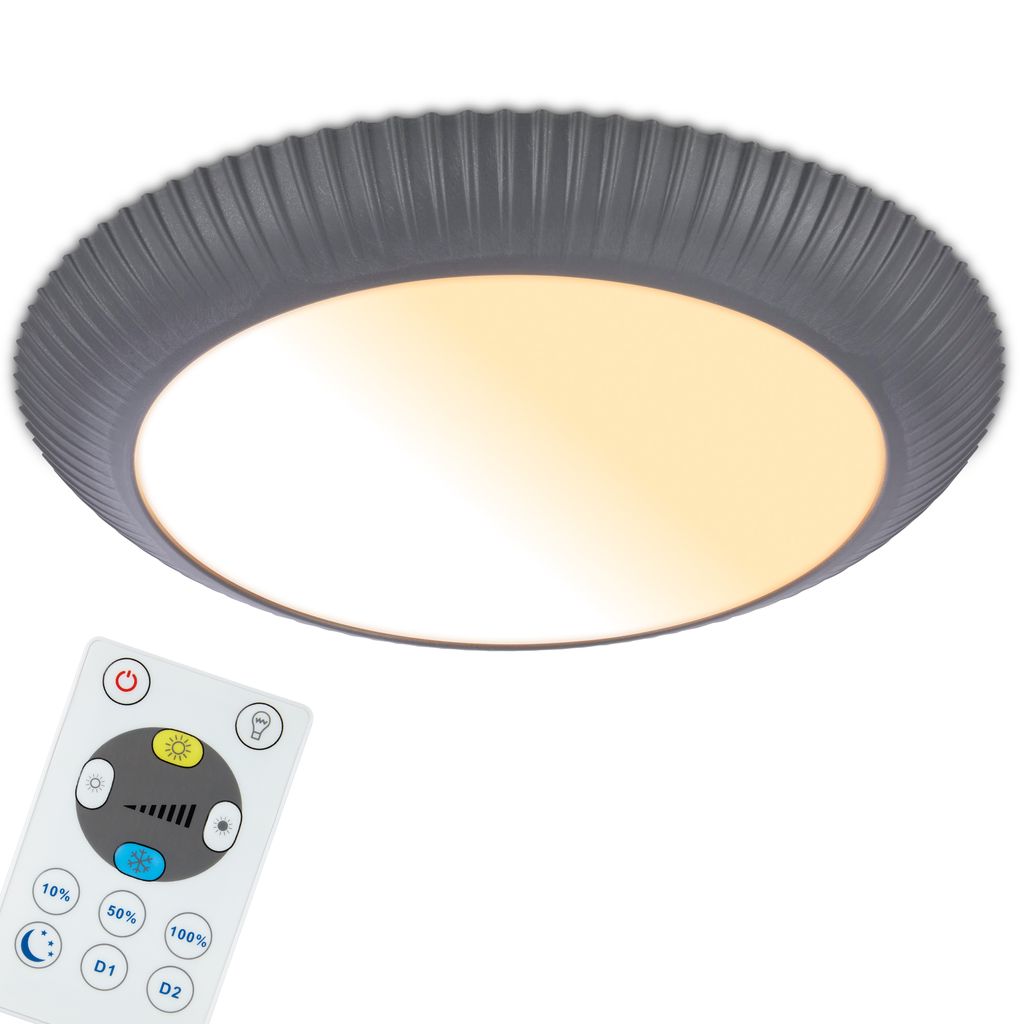 Solea Deckenlampe Ø46 cm - 18W, 2800lm, LED, Dimmbar, Fernbedienung, CCT, Anthrazit