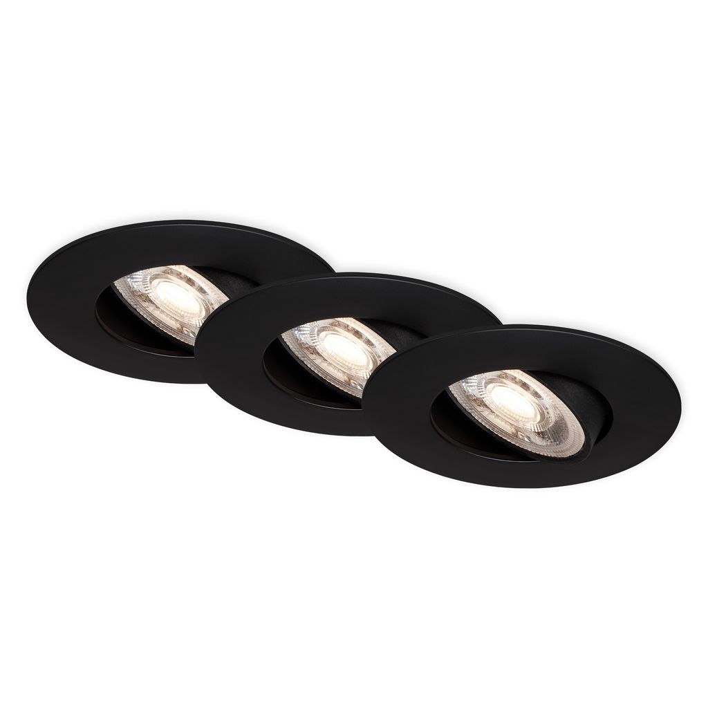 LED Einbauleuchte 4,4 cm 3x 4,9W 480lm schwarz