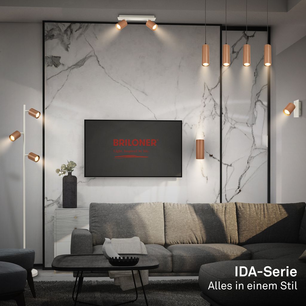 Ida Pendant Light - GU10 Socket, Max. 9W, Height-Adjustable, Coffee-Warm Grey