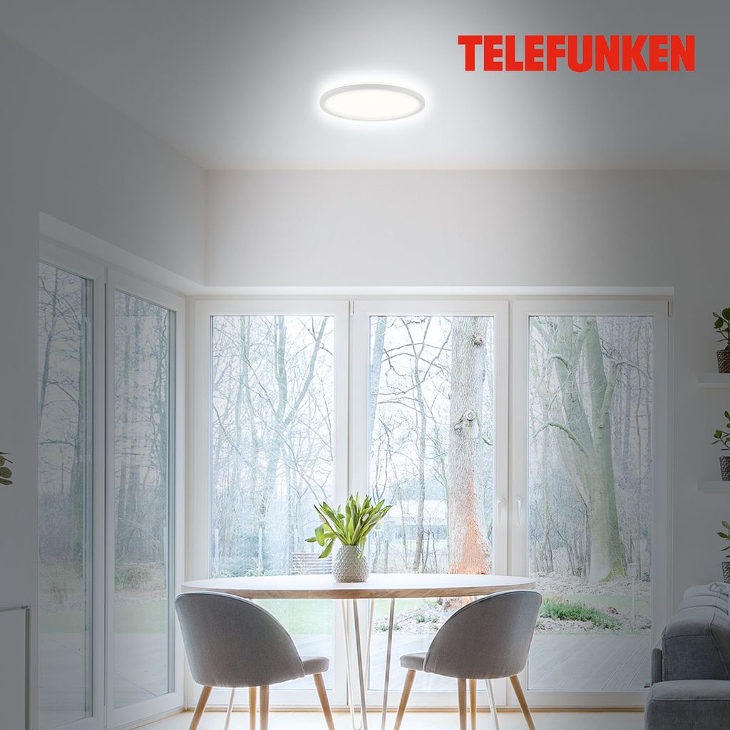 LED Bad-Deckenleuchte, Ø29 cm, LED, 18 W, 2400 lm, weiß