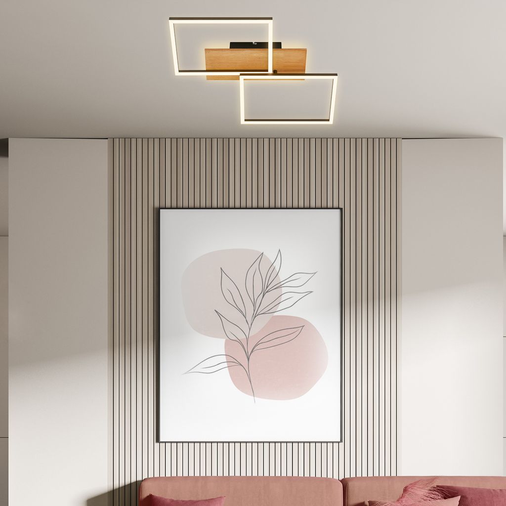 Briloner Cornice LED Deckenlampe, in Stufen dimmbar, Backlight, Schwarz