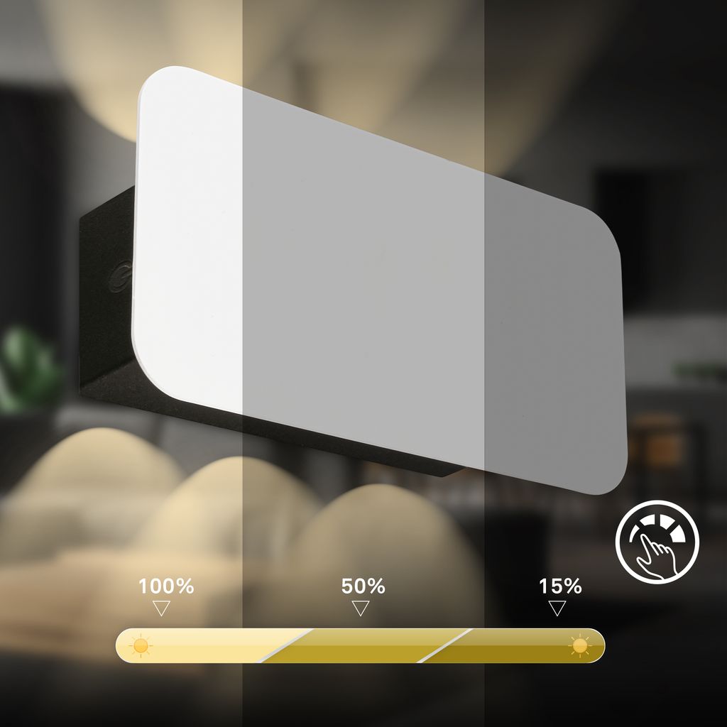 Briloner Meluna LED Wandlampe Akku, Dimmbar, Touch, Weiß