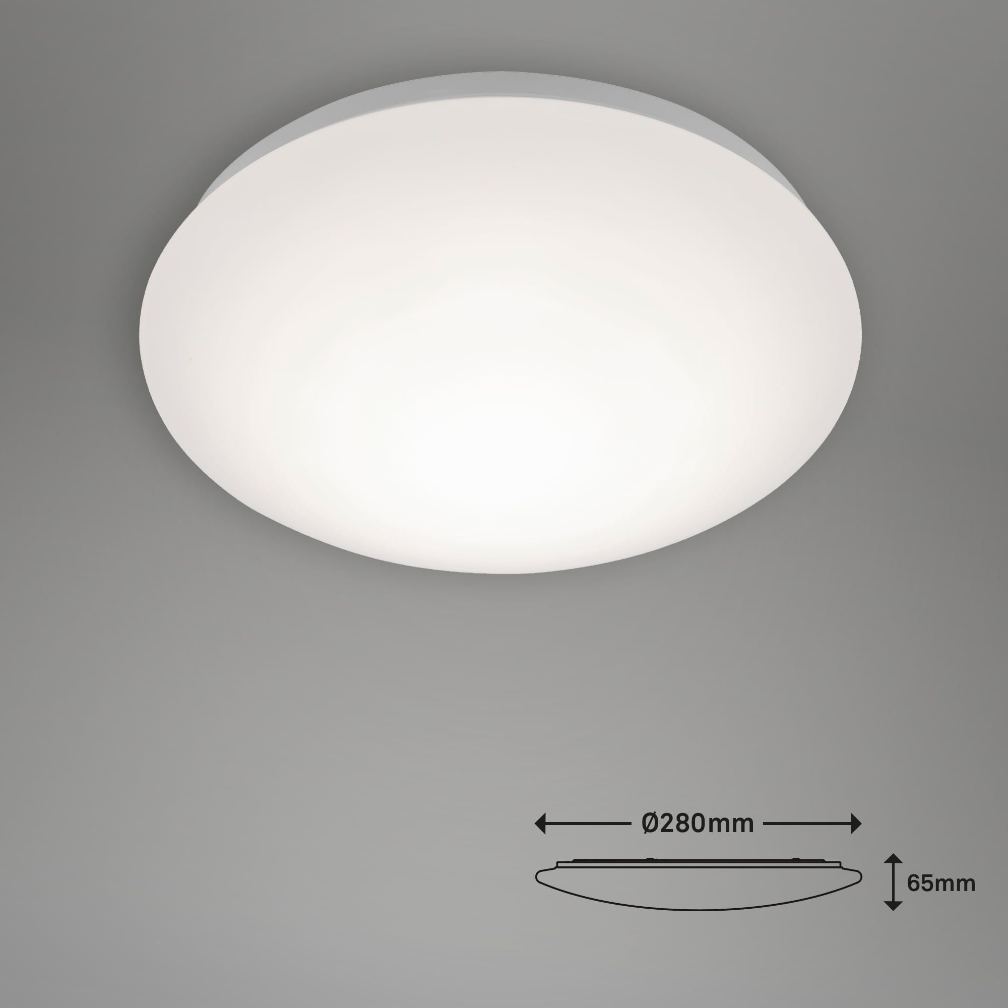 LED Deckenleuchte, Ø Weiß 12 W, cm, 28