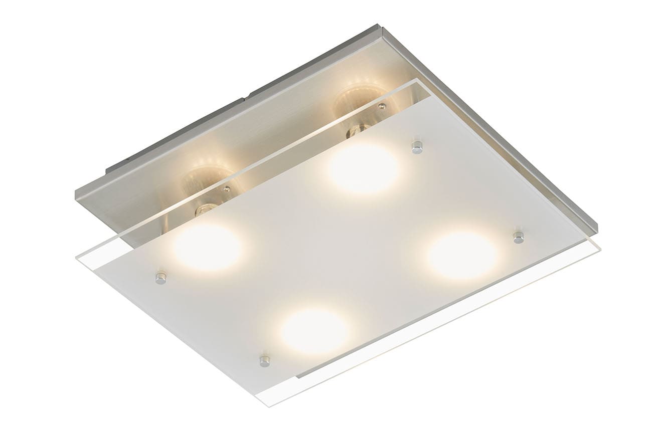 LED Deckenleuchte, 33 cm, 12 W, Matt-Nickel