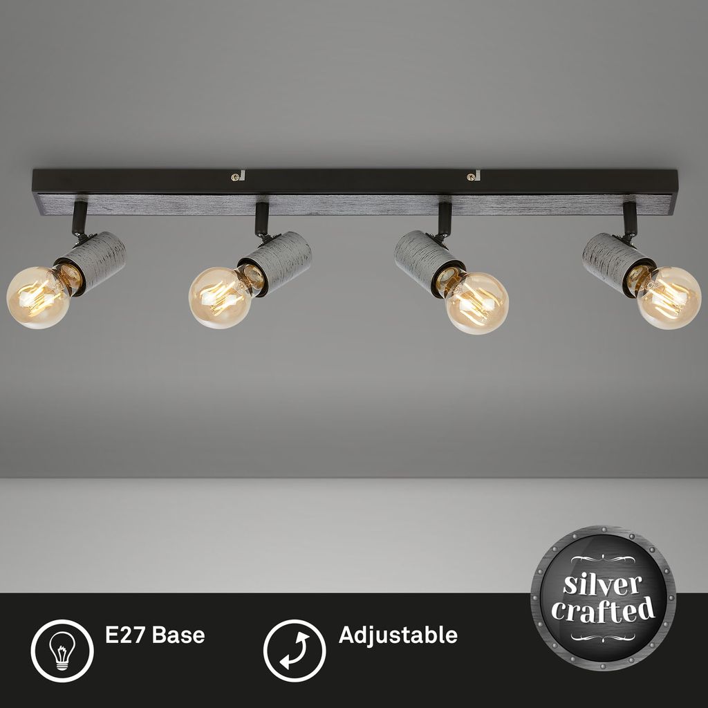 Spotleuchte 63 cm 4xexkl. E27 max. 60W antik-silber
