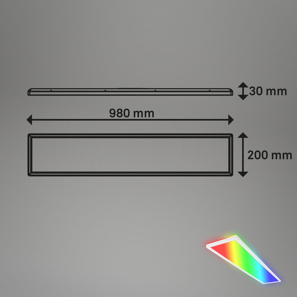 Briloner Tava LED Deckenlampe, Fernbedienung, RGB, Flach, Dimmbar, Weiß