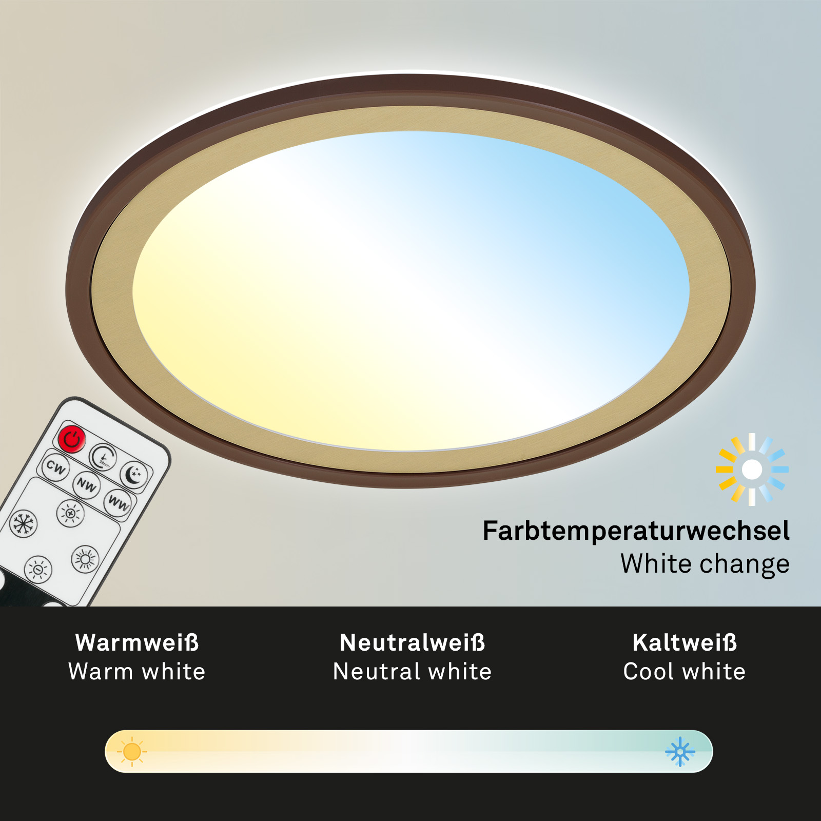 Briloner LED-Deckenleuchte Kada CCT Ultraflach 58 cm x 20 cm x 2,8 cm Briloner LED-Deckenleuchte Kada CCT Ultraflach 58 cm x 20 cm x 2,8 cm