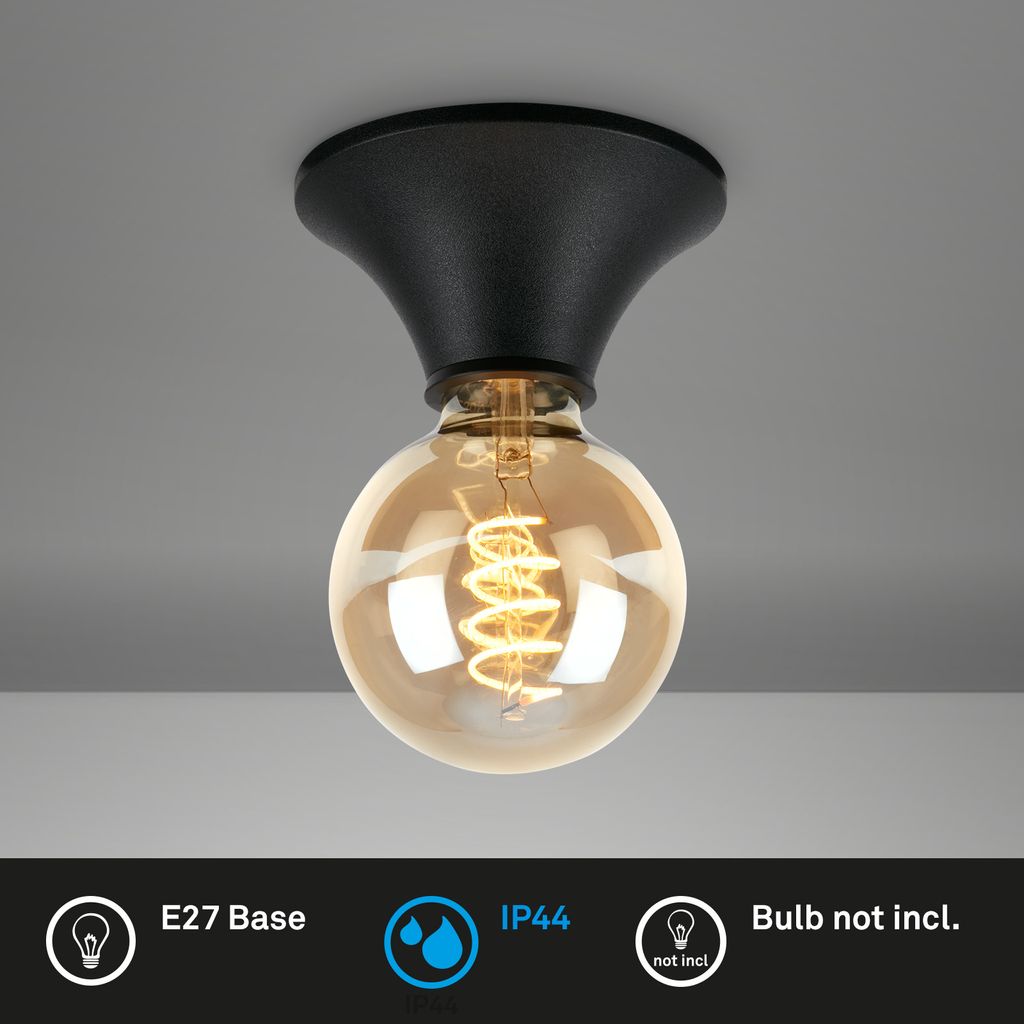 Deckenleuchte 6 cm 1x exkl. E27 max. 10 Watt schwarz