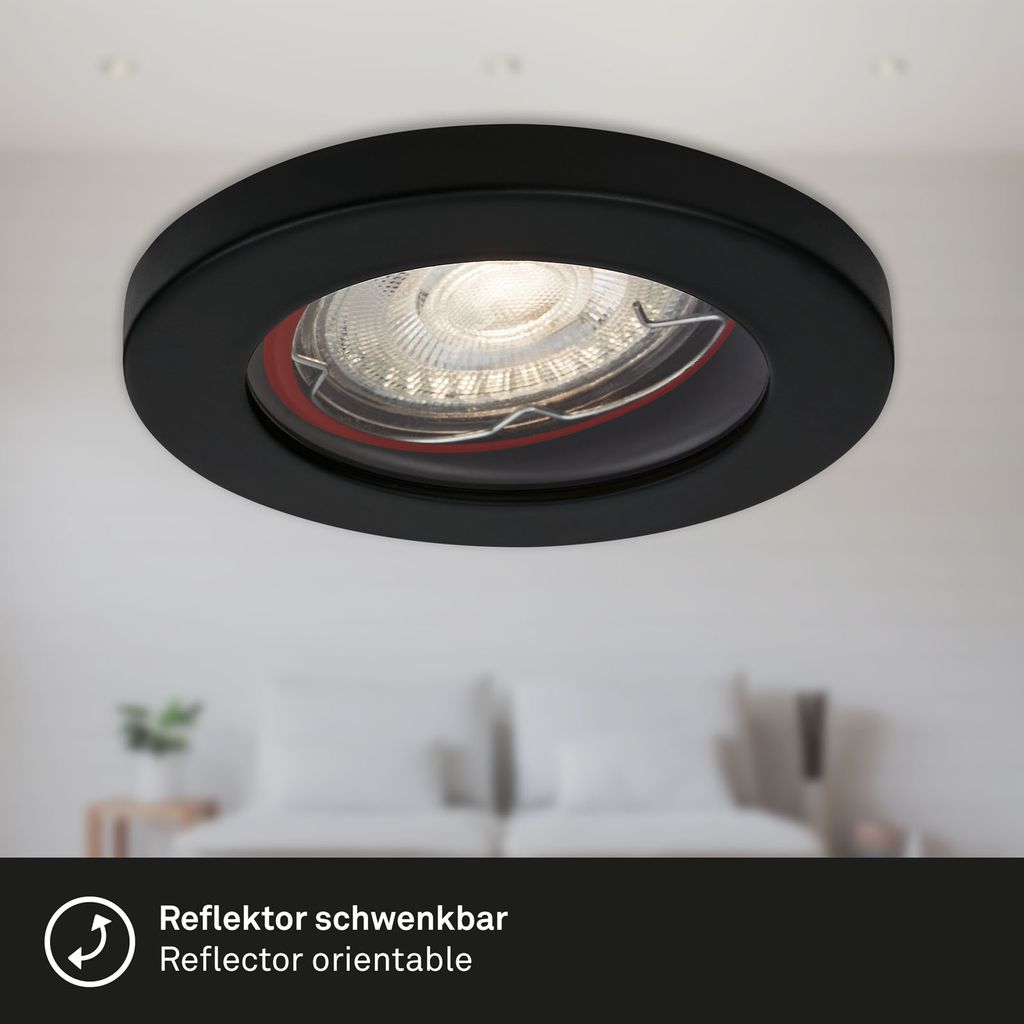 LED Einbauleuchten 3er Set GU10 IP65 5 W matt-schwarz Metall-Kunststoff Briloner 4