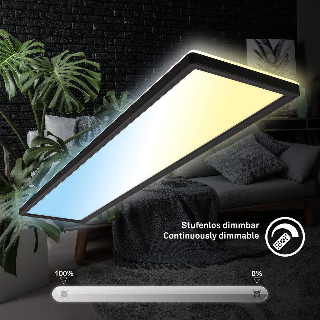 LED Deckenlampe 98cm LED Deckenleuchte LED Panel Flach Dimmbar Fernbedienung 4