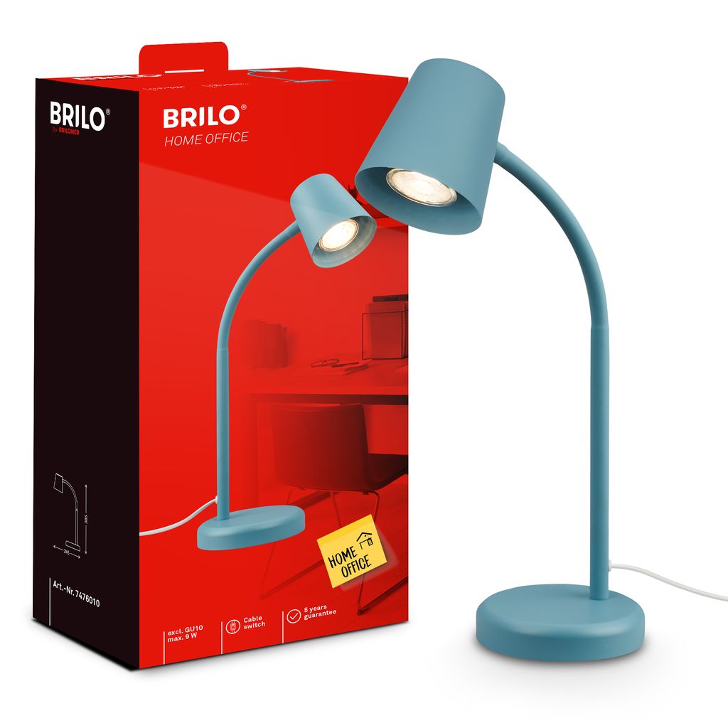Lampada da tavolo, 38,5 cm, 1x GU10, max. 9W, blu piccione