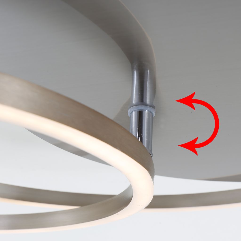 LED Deckenleuchte, 51,5 cm, 3200 LM, 40 W, Matt-Nickel