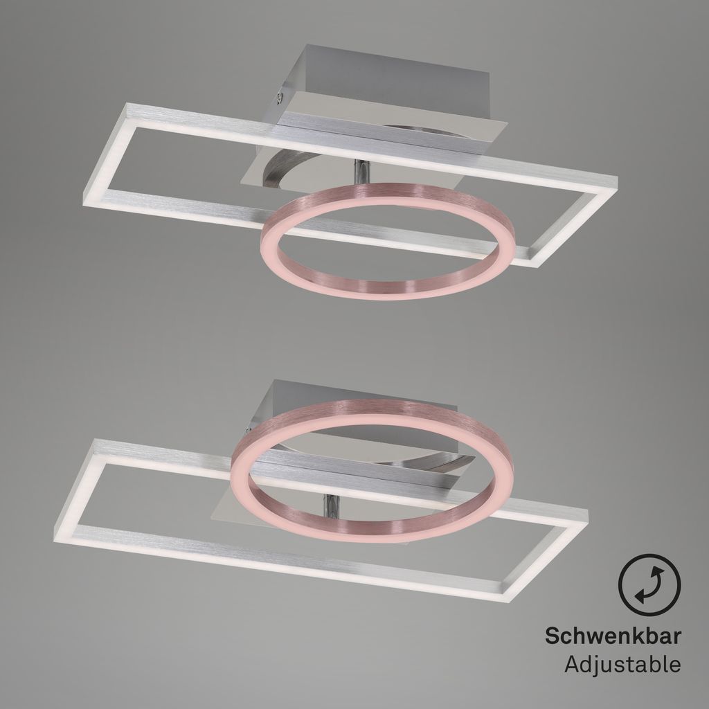 LED Deckenleuchte dimmbar Memoryfunktion drehbar Metall chrom-alu 19.6W Briloner 6