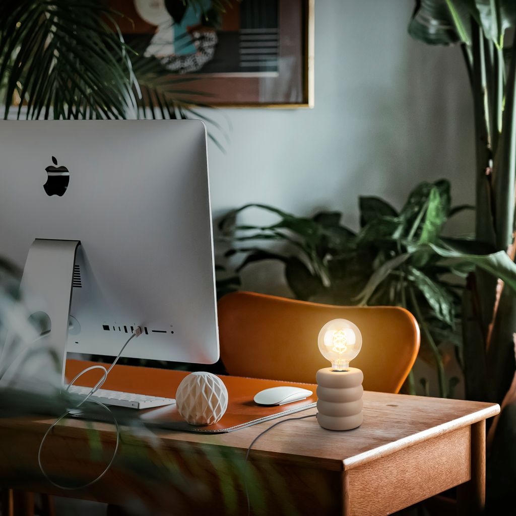 Foam Tischlampe - mit Schalter, Keramik, E27 Fassung, Macchiato