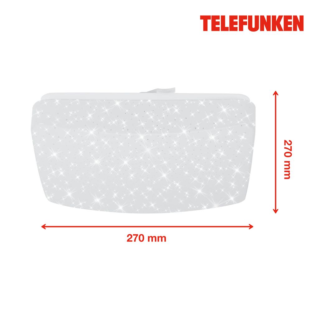LED Deckenleuchte Sternenhimmel Sensor 12 W weiß Metall-Kunststoff Telefunken 21