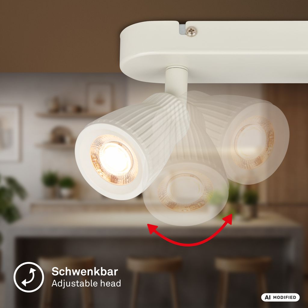 Riff Ceiling Spotlight 20 cm - 7W, 800lm, LED, Adjustable, Off-White