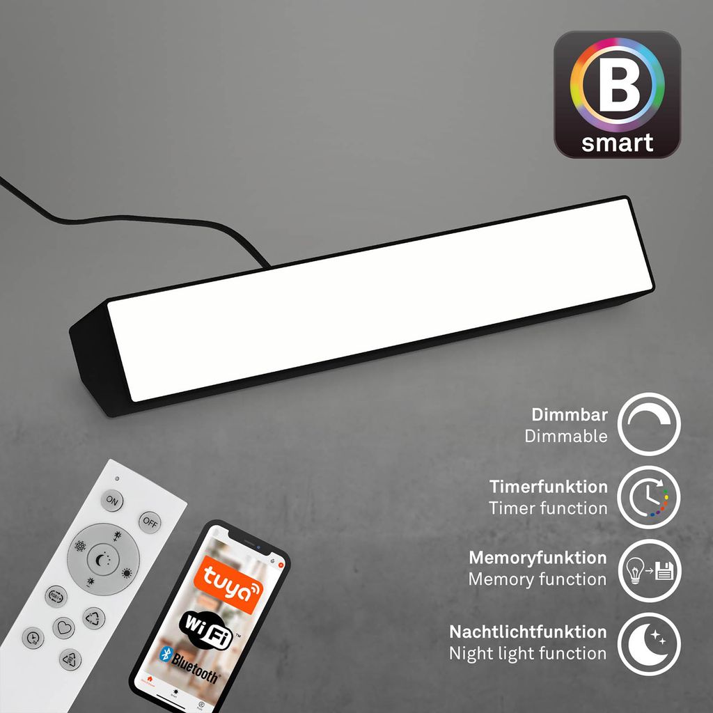 LED RVB applique murale connectée 25,5 cm 9W 850lm noir