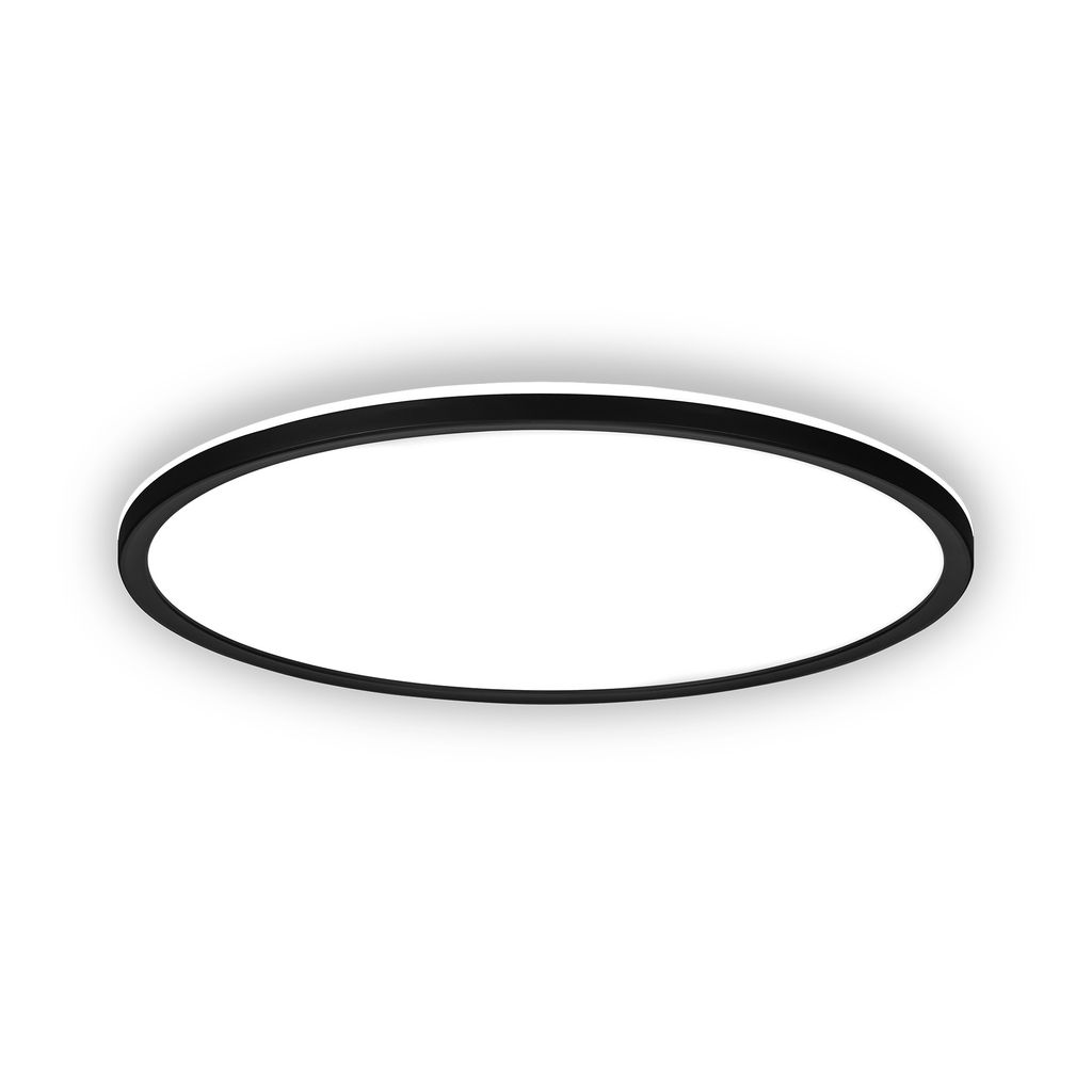 LED Panel Ø24 cm - 16W, 1900lm, Flach, Backlight, IP44, Neutralweiß, Schwarz