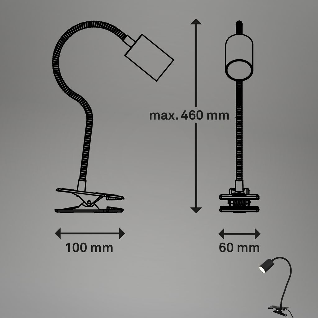 Schreibtischlampe Klemmleuchte Leselampe Schwenkbar Kabelschalter Kinderzimmer 9