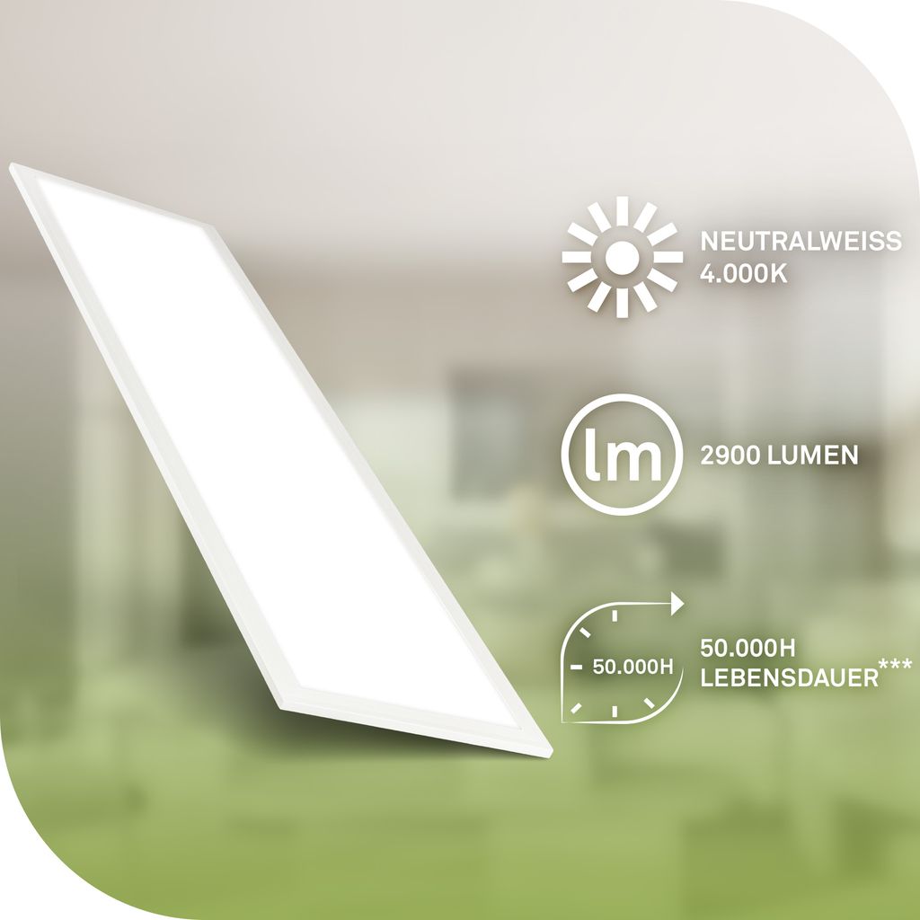 LED Panel LED Deckenleuchte Deckenlampe EEK A Neutralweiß Spritzwasserschutz 1