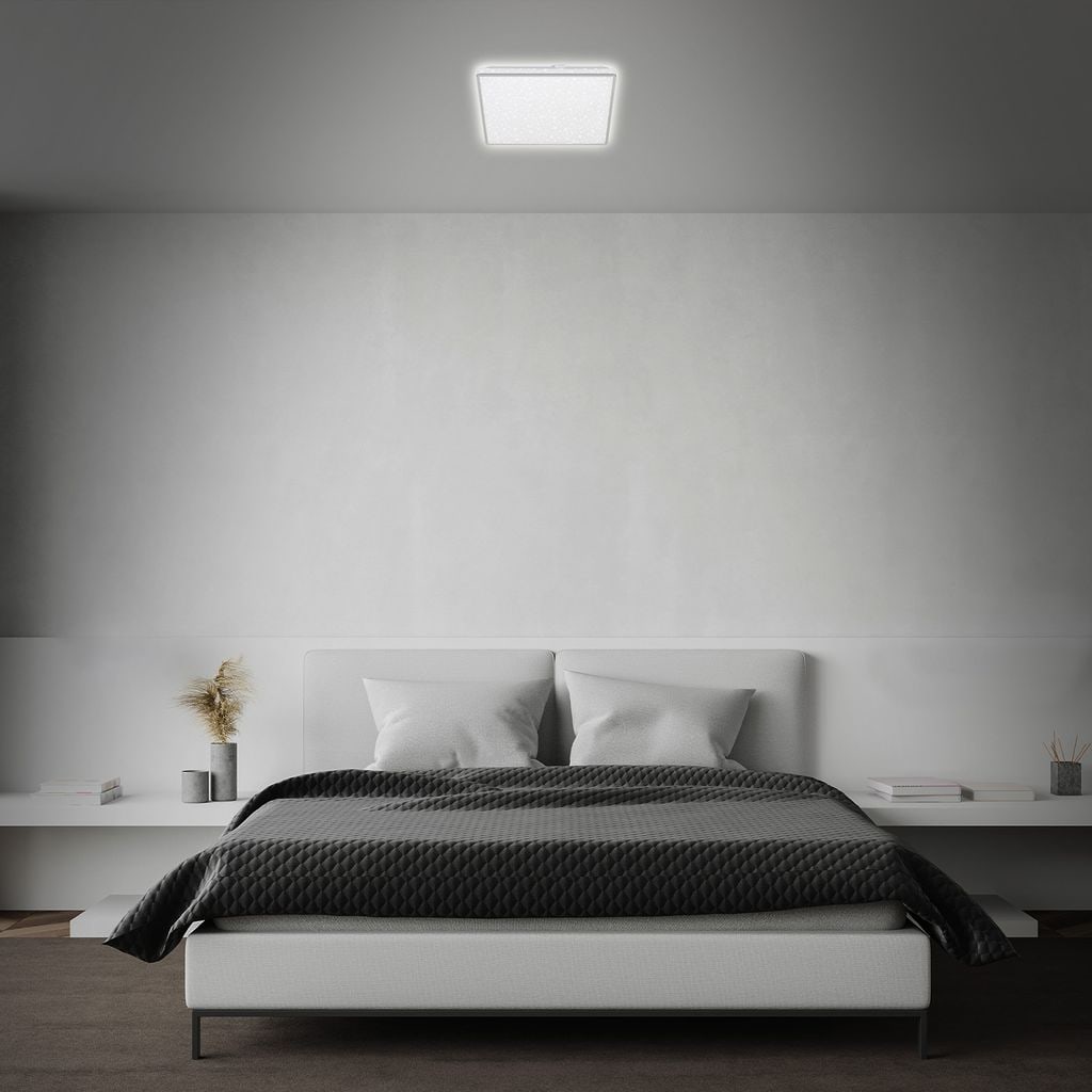 LED-Deckenleuchte, 27 cm, LED-Platine, 15 W, 1800 lm, chrom-matt