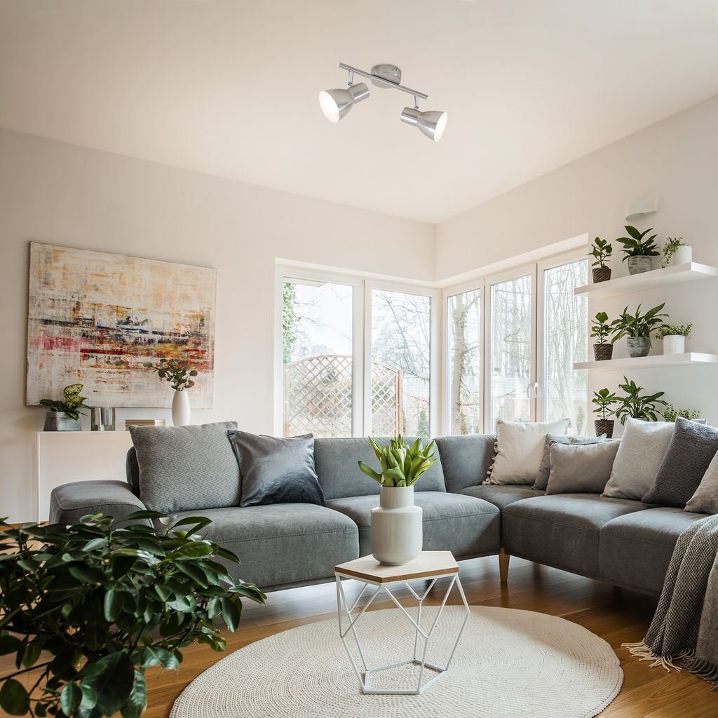 Deckenleuchte Spotleuchte Retro schwenkbar E14 25 W silber Metall Briloner 9