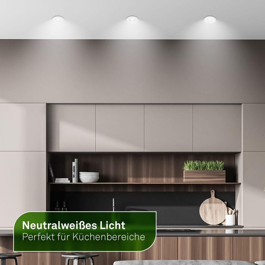 Briloner Kulana A 3er Set LED Einbaustrahler, mit EEK A Lichtquelle*, Schwenkbar, Weiß