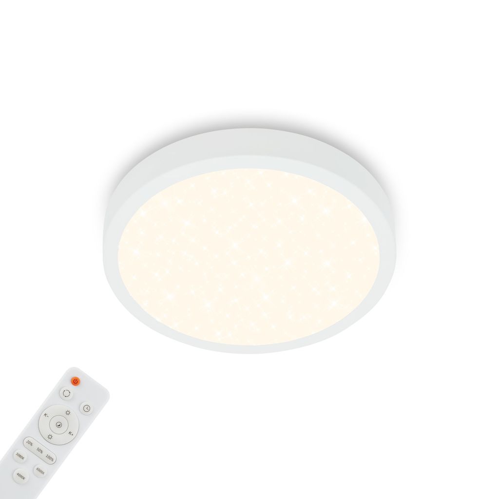 LED Deckenleuchte Sternenhimmel dimmbar Fernbedienung weiß Ø28cm Briloner 0