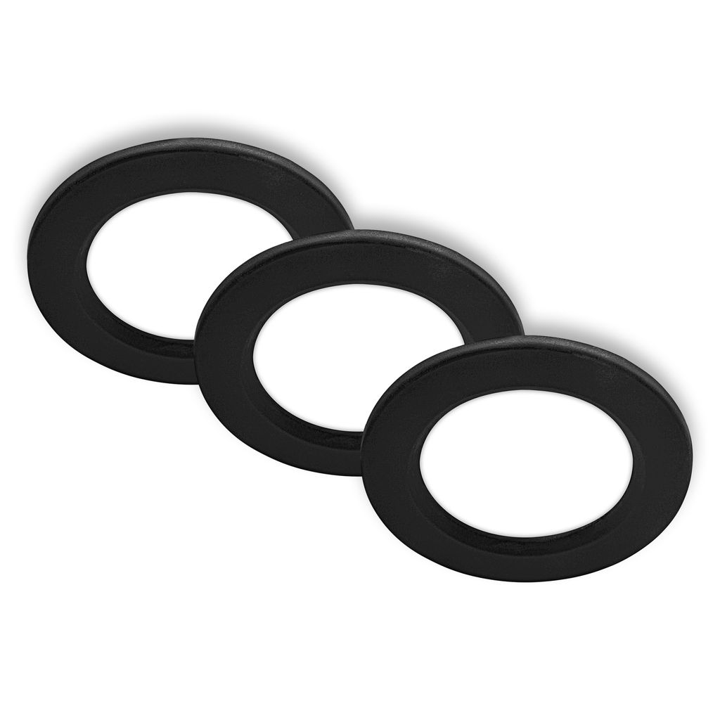 Jeft Einbauspots 76mm 3er Set - 230V, 3W, 330lm, LED, Neutralweiß, Schwarz