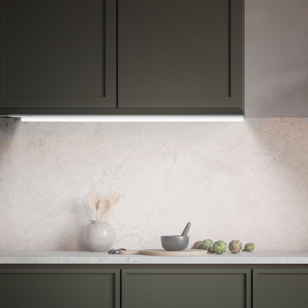 LED Unterbauleuchte 87,3 cm 10W, 1100lm, Neutralweiß, An-/Aus-Schalter, erweiterbar, Weiß