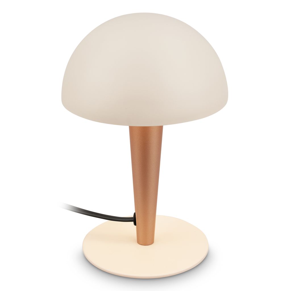 Wanda Tischlampe - mit Schalter, Metall, E14 Fassung, Warm Grey-Coffee