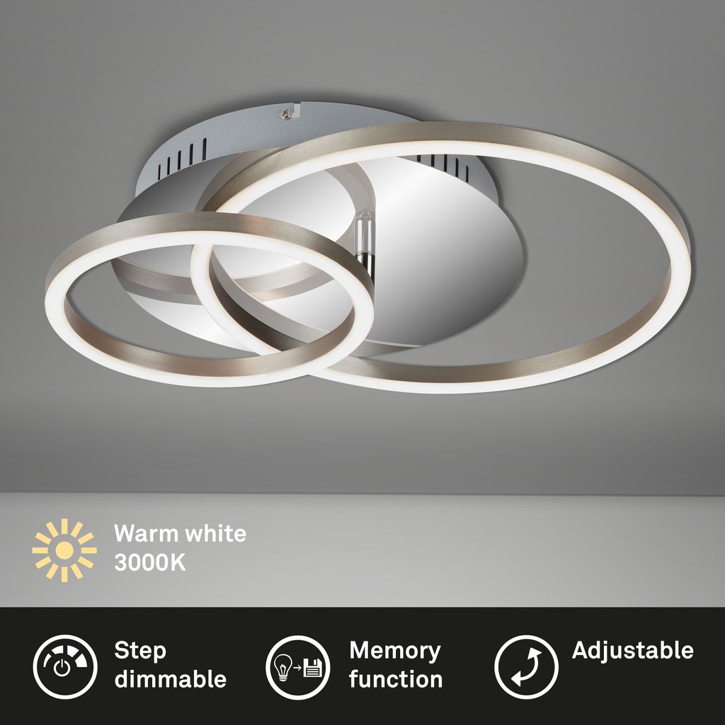 LED Deckenleuchte, 39 cm, 30 W, Alu-Chrom