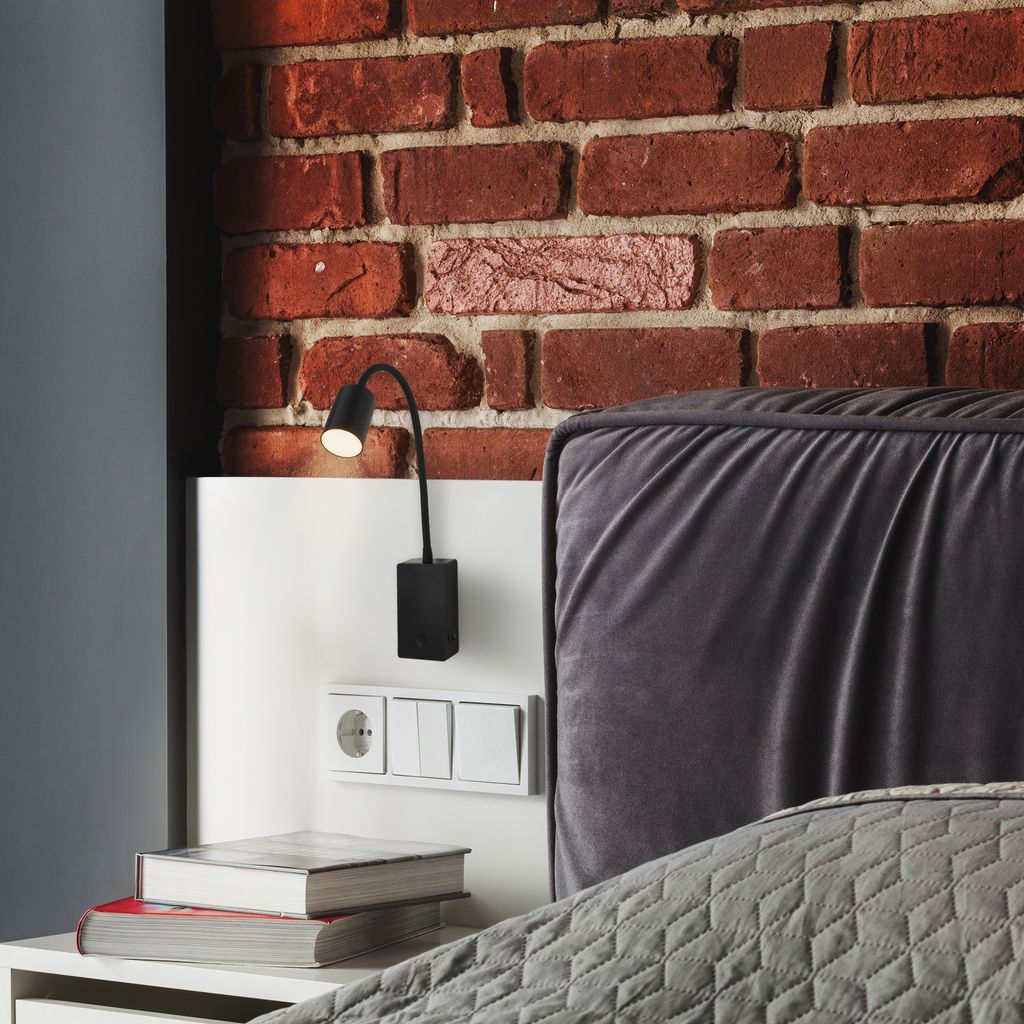 Smooth Reading Lamp - 2W, 150lm, Rechargeable Battery, LED, Dimmable, Black