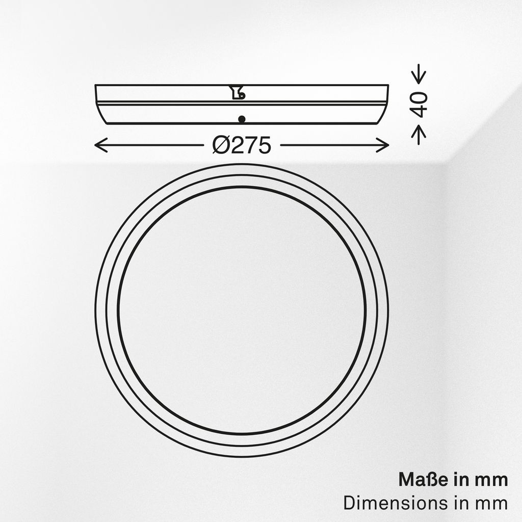 Navaro Deckenleuchte Ø27,5 cm - 18W, 1900lm, Neutralweiß, IP44, Weiß