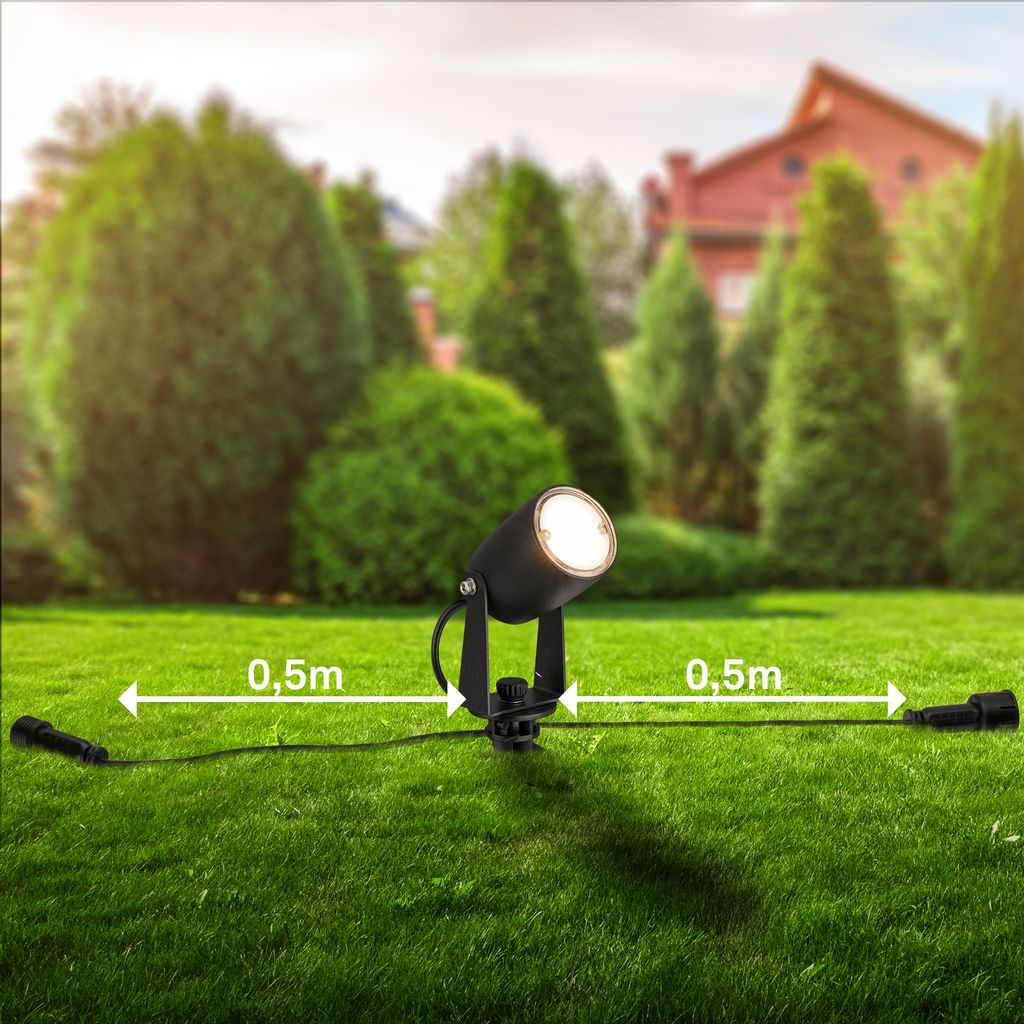 CONNECT TO SHINE Erweiterungsset Iris mit 3er Set LED Gartenstrahler, IP65
